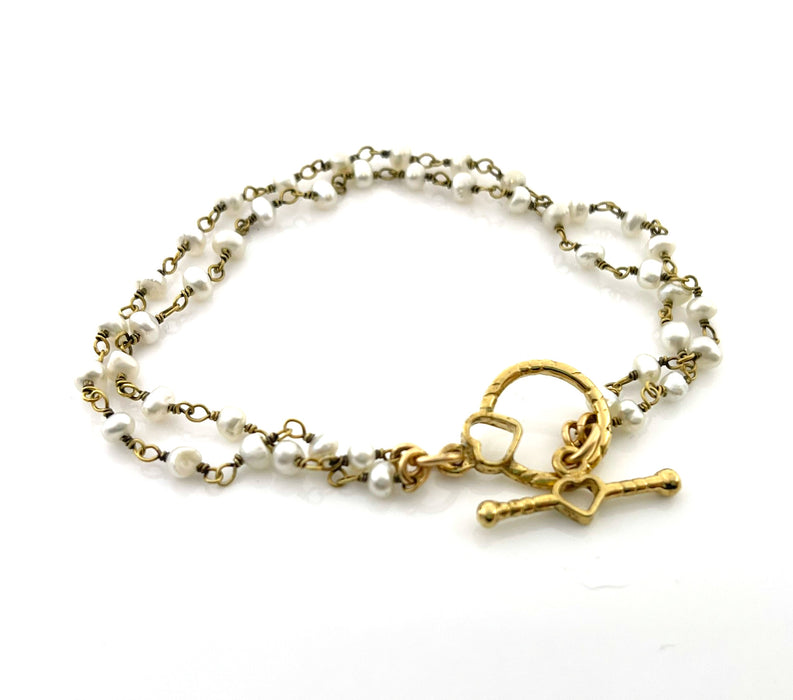 Dual Layer Freshwater Pearl Bracelet – 14K Gold Filled