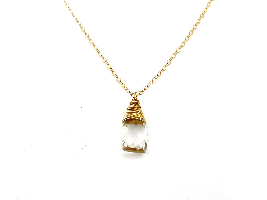 Wire Wrapped Quartz Necklace – 14K Gold Filled