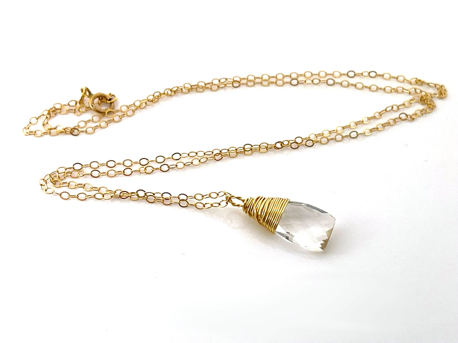 Wire Wrapped Quartz Necklace – 14K Gold Filled