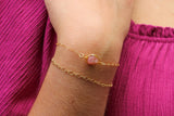 Raw Pink Tourmaline Bracelet