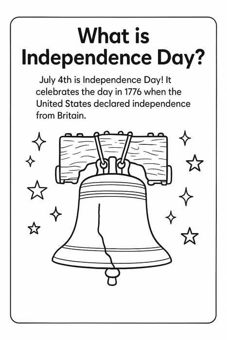 July 4th Educational Coloring & Activity Book for Kids