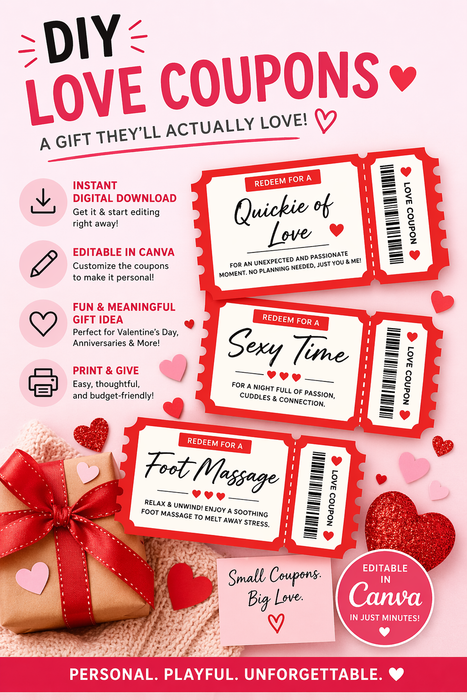 DIY Love Coupons – Editable Canva Template (Instant Digital Download)