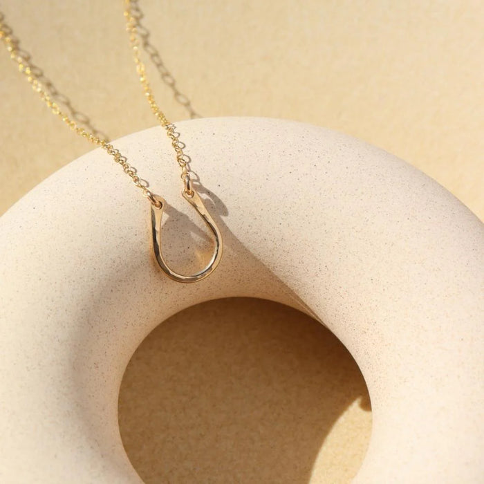 Horseshoe Charm Necklace - 14k Gold Fill Necklace