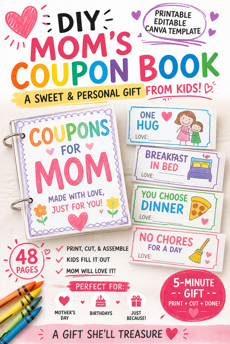 DIY Mom's Coupon Book – Printable Gift from Kids