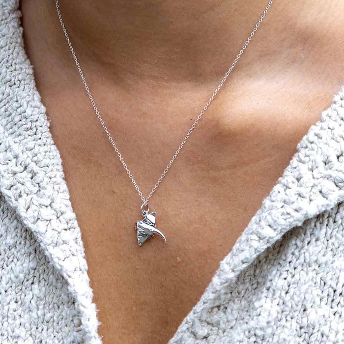Stingray Charm Sterling Silver Necklace