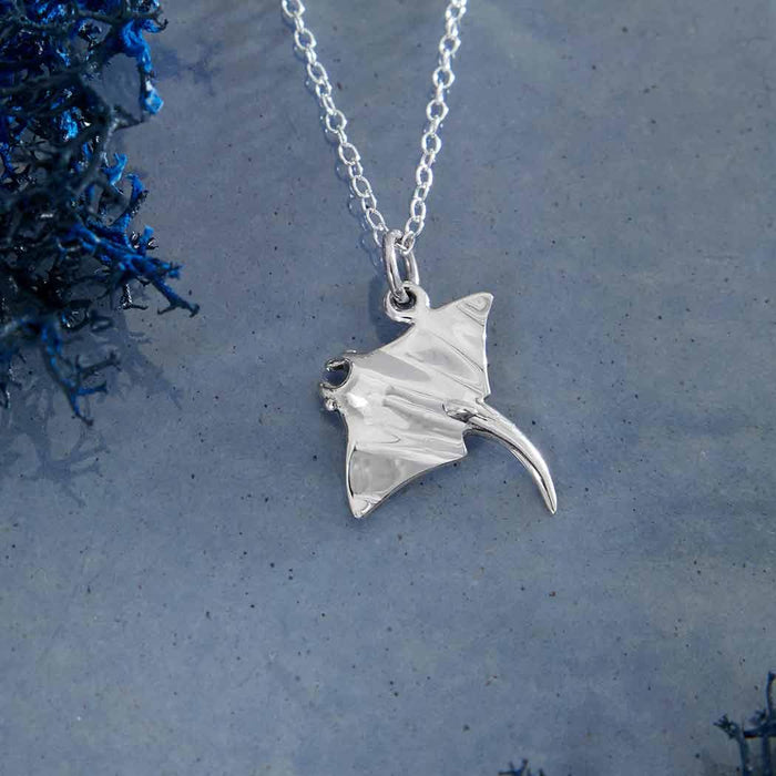 Stingray Charm Sterling Silver Necklace