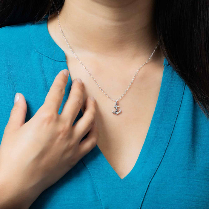 Anchor Necklace - Sterling Silver - Friendship Necklace - Gift for Her