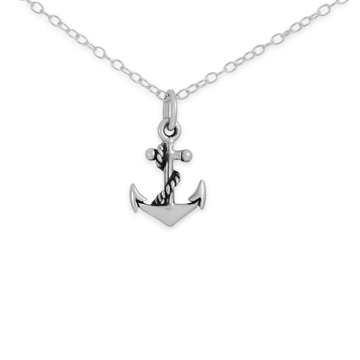 Anchor Necklace - Sterling Silver - Friendship Necklace - Gift for Her