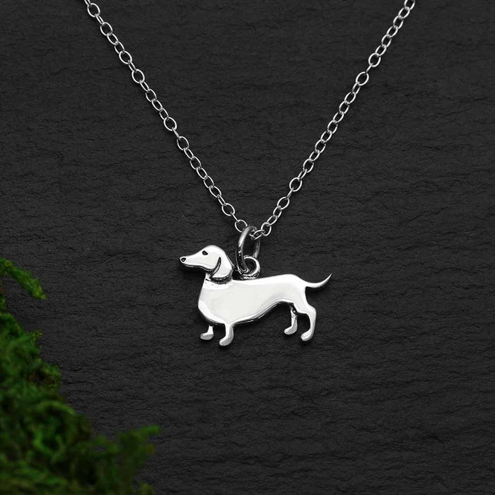 Sterling Silver Dachshund Necklace – Handmade Gift for Dog Lovers