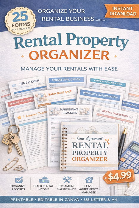 Rental Property Organizer | 25+ Page Landlord Kit
