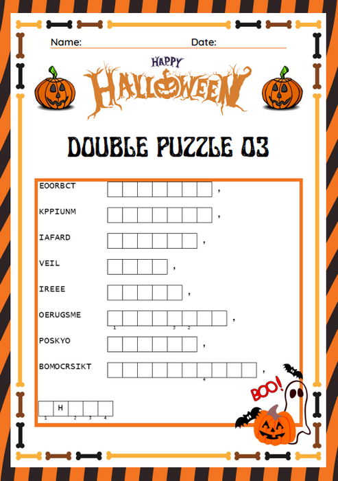Halloween Puzzle Pack – 25 Printable Halloween Puzzles for Kids (PDF, Instant Download)