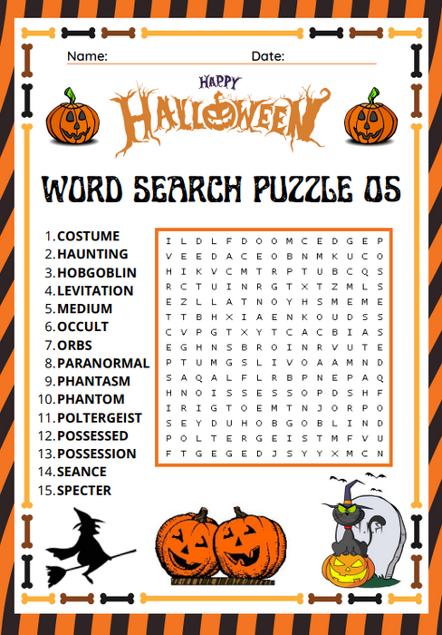 Halloween Puzzle Pack – 25 Printable Halloween Puzzles for Kids (PDF, Instant Download)