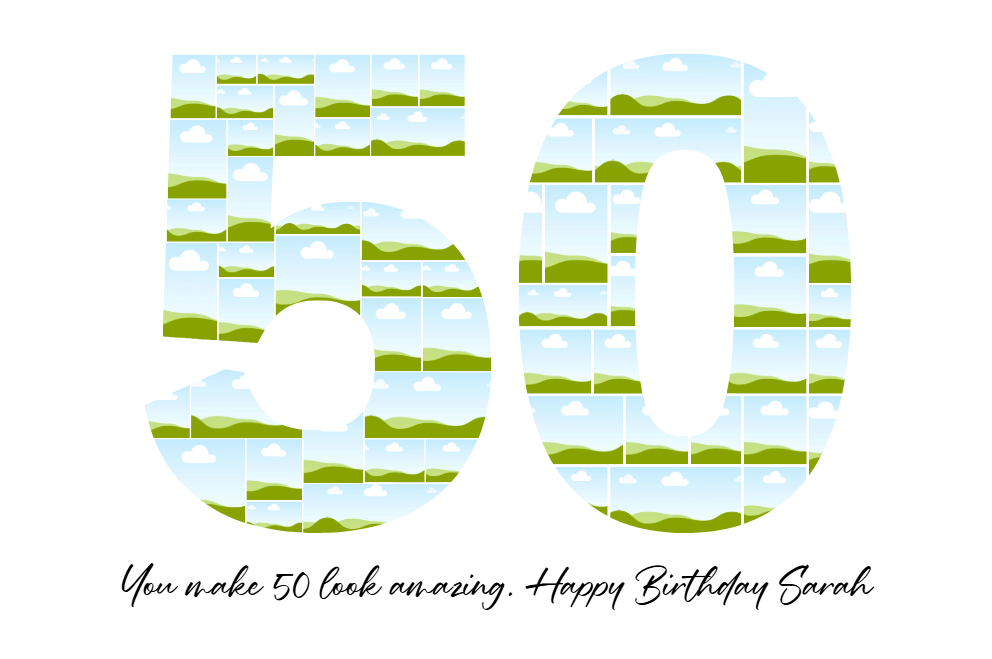 50th Birthday Photo Collage Canva Template – Digital Download