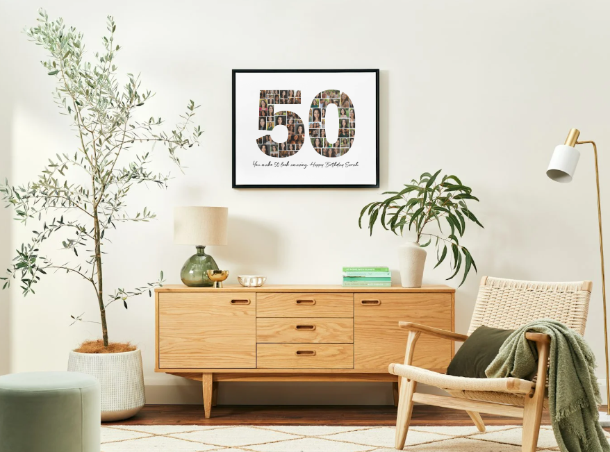 50th Birthday Photo Collage Canva Template – Digital Download