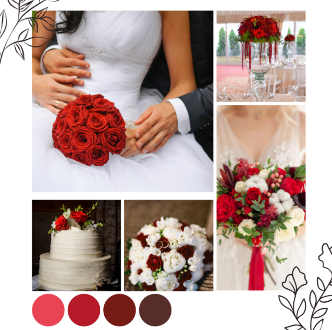 Scarlet Floral Wedding Bundle | 7 Editable Canva Wedding Templates