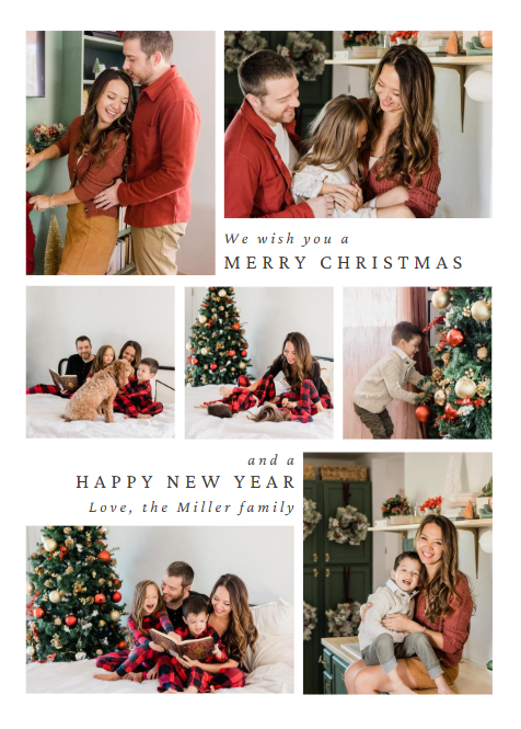 Christmas Photo Collage Card Template 5x7