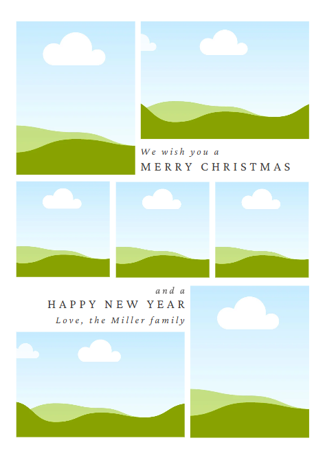 Christmas Photo Collage Card Template 5x7