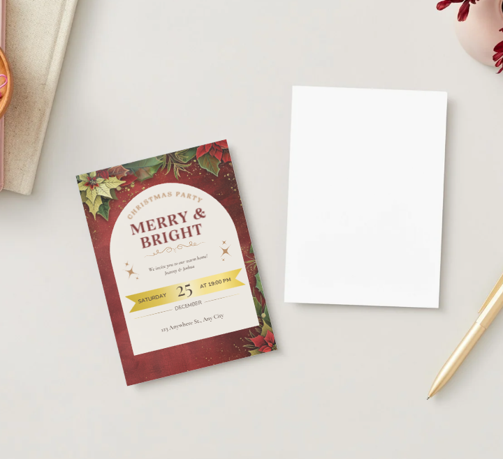 Merry & Bright Christmas Party Invitation
