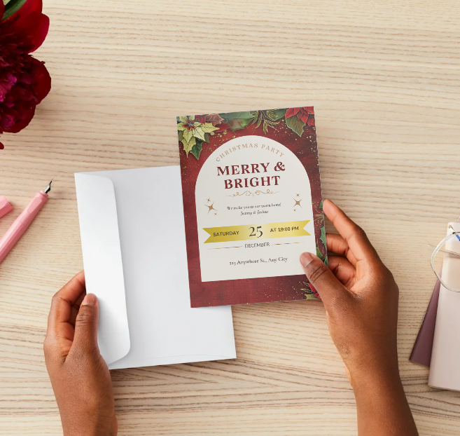 Merry & Bright Christmas Party Invitation