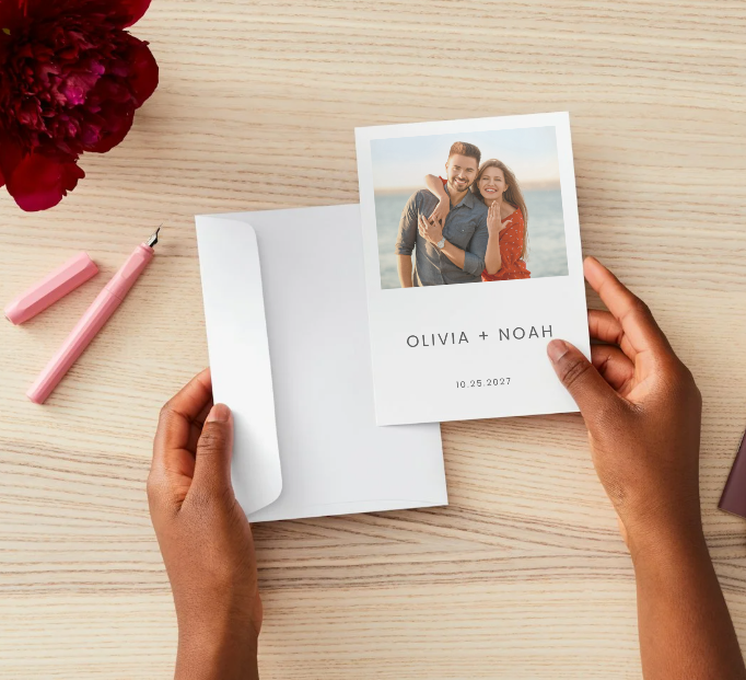 Minimalist Photo Wedding Invitation Template | Editable Canva Invitation