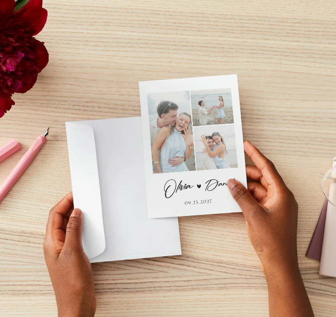 Photo Collage Wedding Invitation Template | Editable Canva Wedding Invite