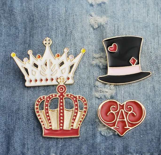 Wonderland White Crown Enamel Pin