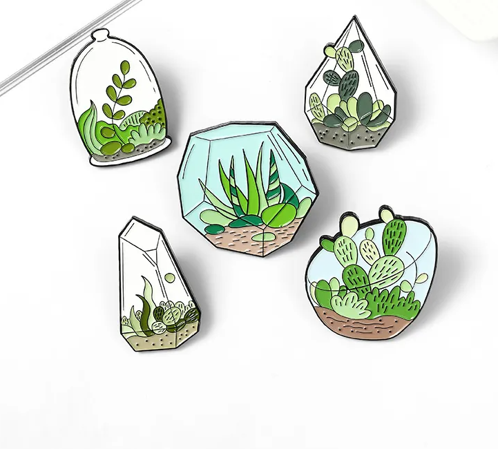 Succulent Terrarium Enamel Pin