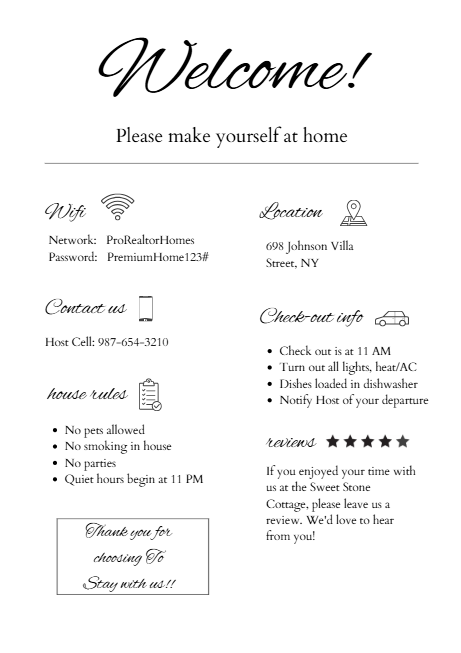 24 Airbnb Essential Signs Bundle – Canva Template | Editable Instant Download
