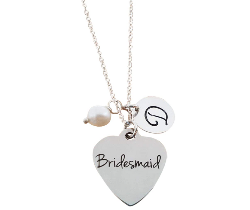 Bridesmaid Charm Necklace – Personalized Sterling Silver