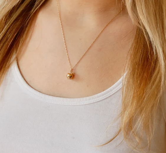 Tiny Apple Charm Necklace - 14k Gold Filled Jewelry - Handmade Necklace - Teacher Gift