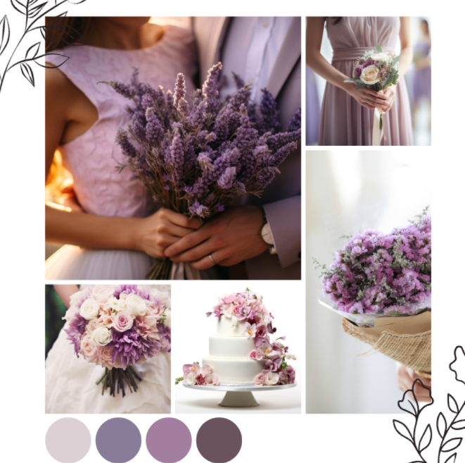 7-Piece Purple Floral Wedding Bundle