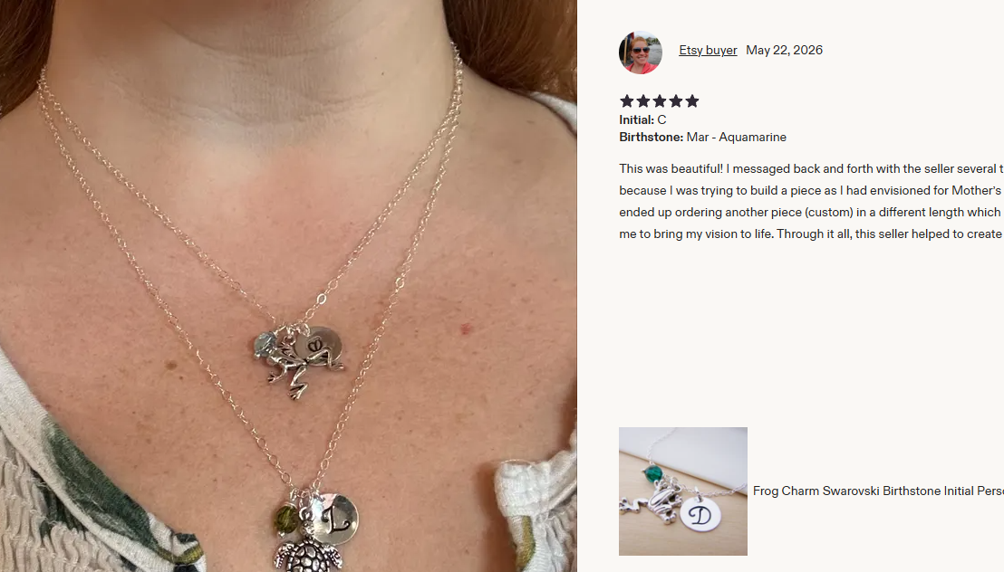 Sea Turtle Necklace – Sterling Silver with Birthstone & Initial Charm