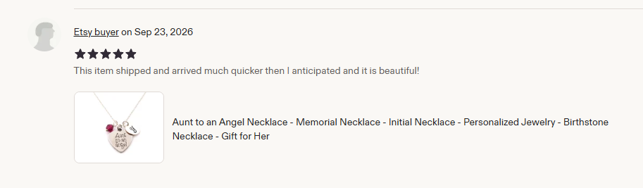 Aunt to an Angel Necklace – Sterling Silver Chain with Birthstone & Initial