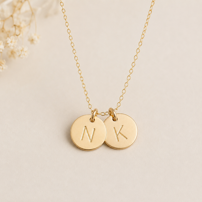 Small Initial Disc Necklace – Personalized Gold or Silver Necklace