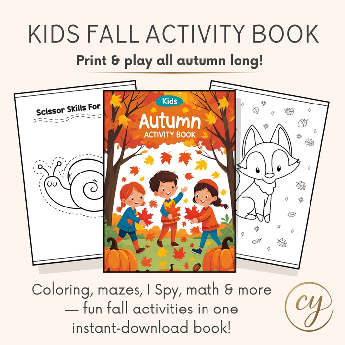 Fall Activity Book for Kids – 130+ Pages (Instant Download)