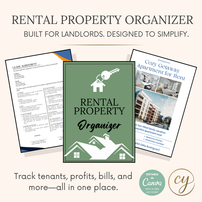 Rental Property Organizer | 25+ Page Landlord Kit