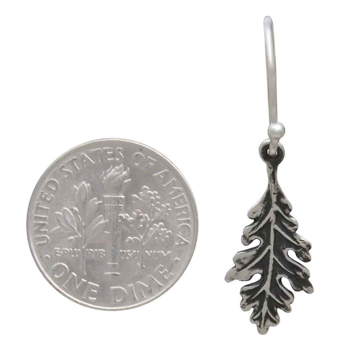 Sterling Silver Oak Leaf Dangle Earrings