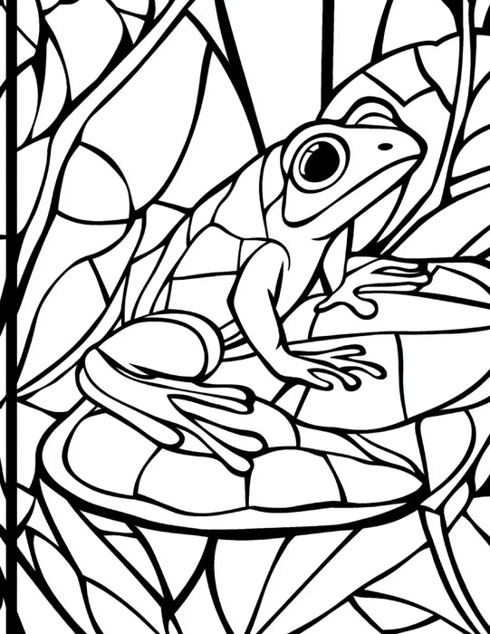 230 Stained Glass Frogs Coloring Pages – Printable PDF & Digital Coloring App Compatible