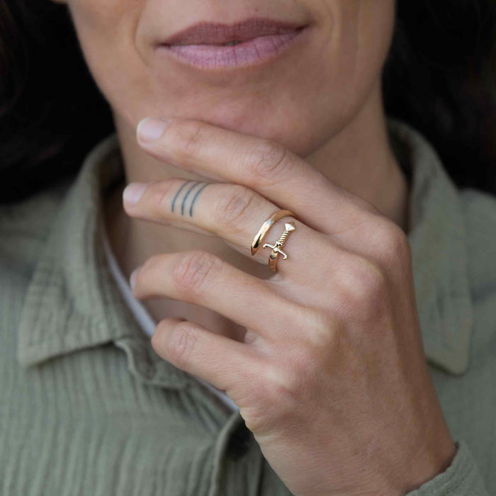 Bronze Sword Wrap Ring