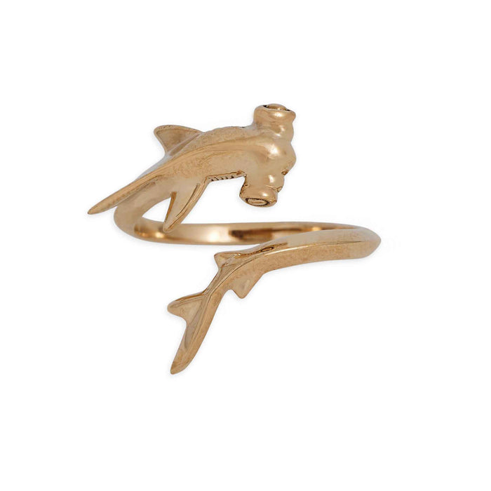 Bronze Hammerhead Shark Wrap Ring