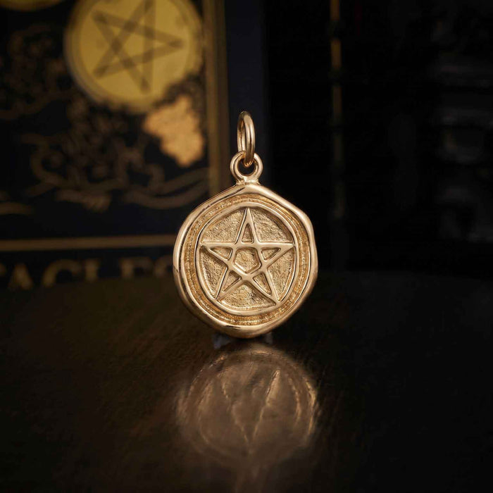 Gold Pentagram Wax Seal Necklace