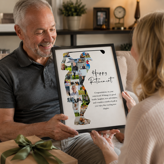 Golfer Retirement Wall Art Template | Editable Canva Retirement Gift
