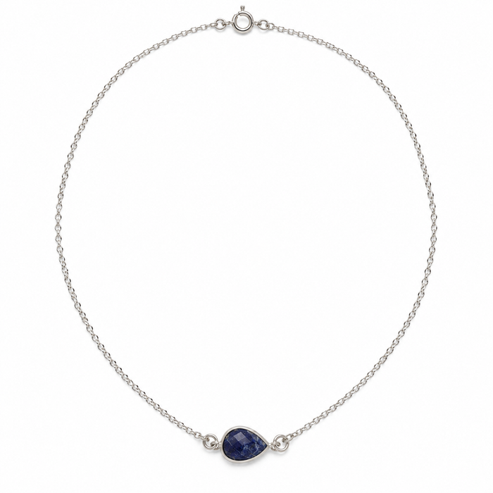 Lapis Lazuli Teardrop Connector Necklace in Sterling Silver – OOAK