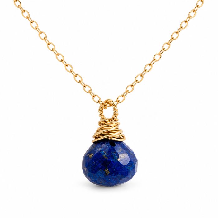 Lapis Lazuli Briolette Necklace – 14k Gold Filled