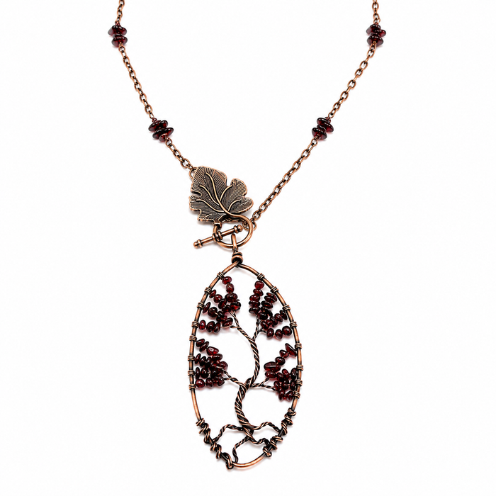 OOAK Garnet Tree of Life Necklace