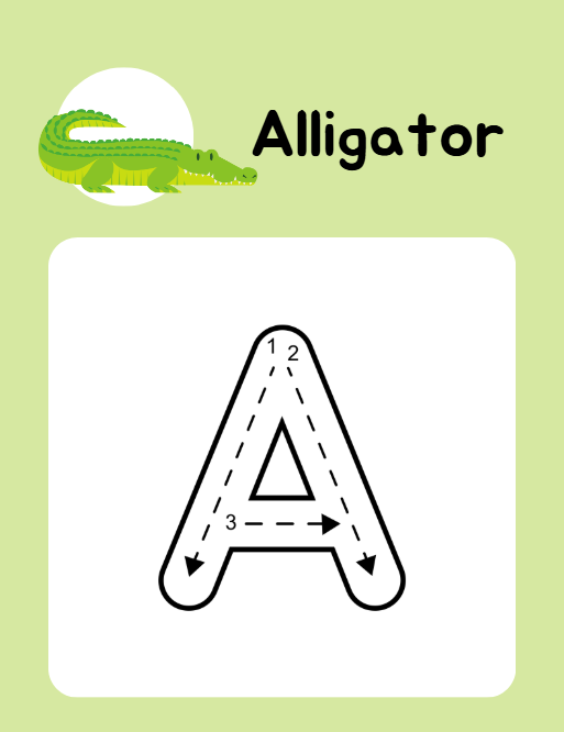 Animal A-Z Tracing Workbook Canva Template