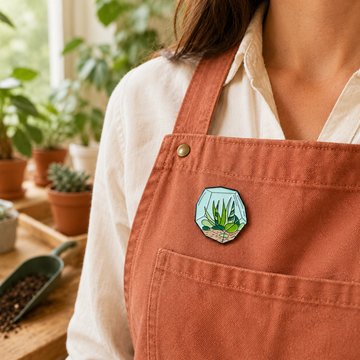 Succulent Terrarium Enamel Pin