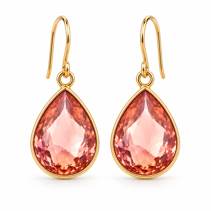 October Birthstone Crystal Teardrop Earrings – 14K Gold Filled