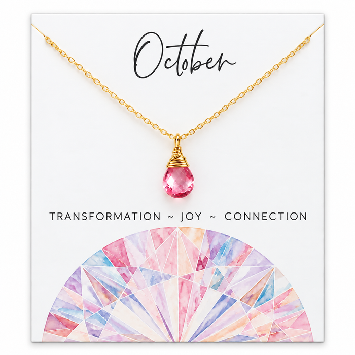 October Birthstone Necklace - 14k Gold Filled