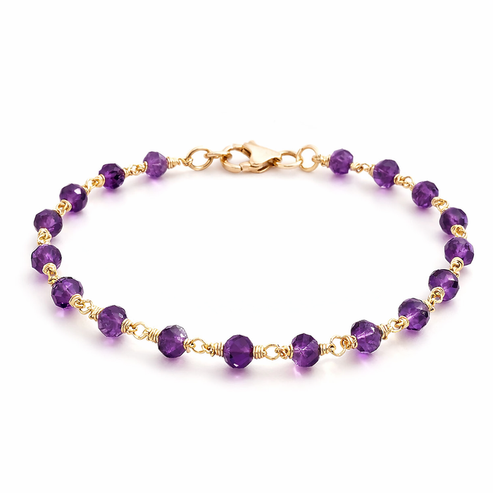 Amethyst Gemstone 14k Gold Filled Bracelet
